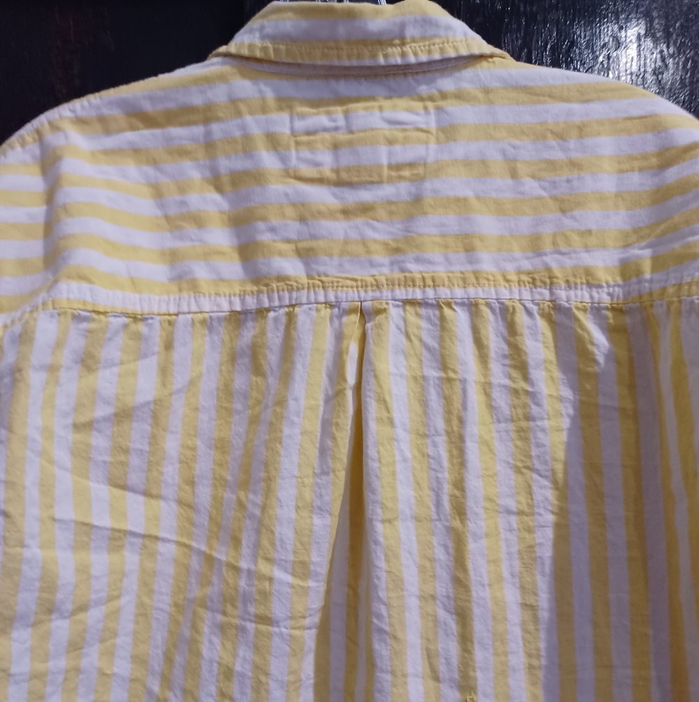 Anthropologie Maeve The Bennet Striped Button Down Hi/Low Shirt - Picture 7 of 8
